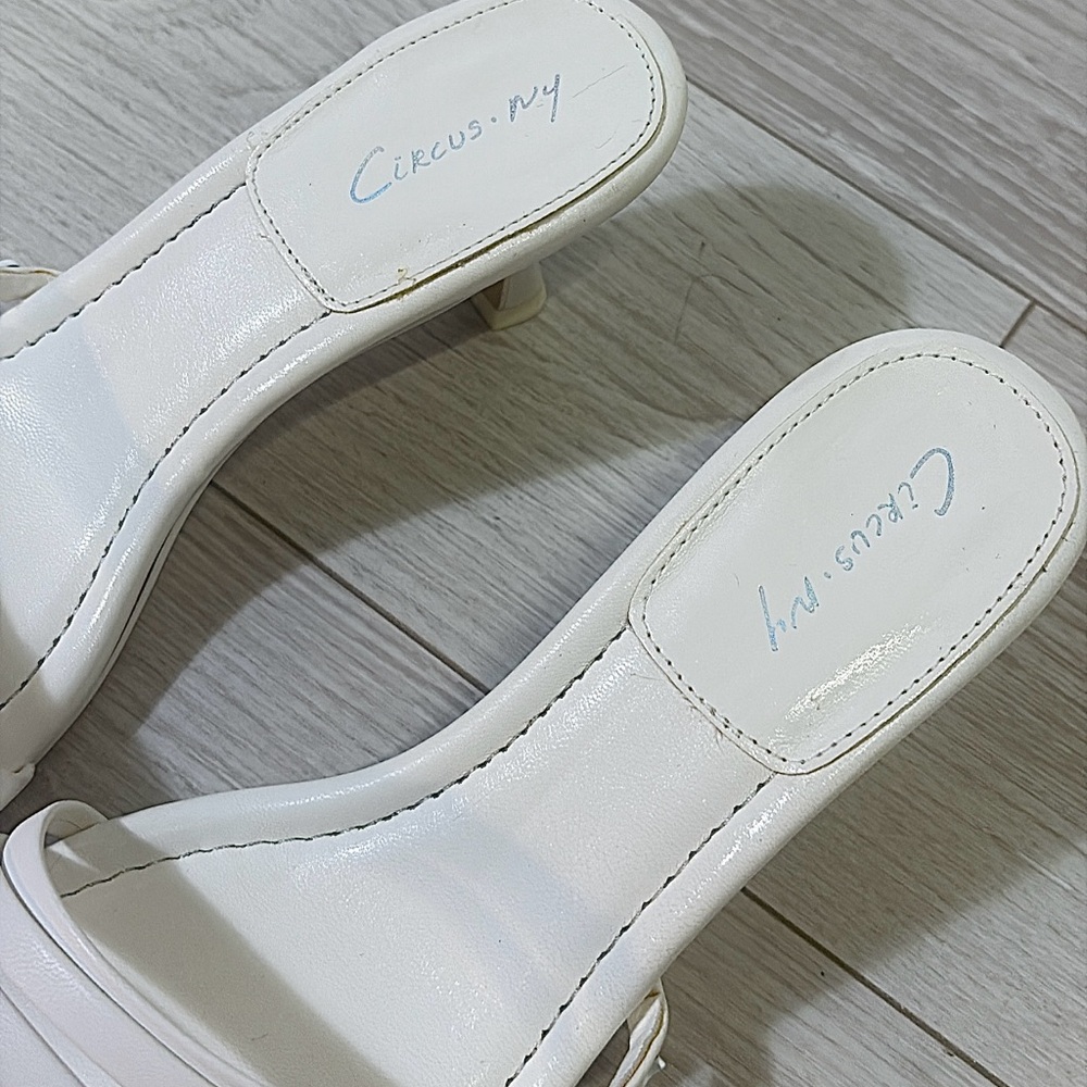 Circus by Sam Edelman White Mules, Slide Sandals, Cecile Heels, Size 7.5.